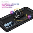 thumbnail image 6 of Grade Drop Impact Case for Oneplus Nord N200 5G, Heavy Duty Shockproof 360 Metal Rotating Ring Kickstand Holder  Case (Black), 6 of 17