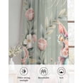 thumbnail image 6 of Easter Bunny Sheer Curtains 45 Inch Length 2 Panels Set for Living Room/Bedroom, Cute Rabbit Rose Floral Country Leaves Plants Green Kitchen Curtains Grommet Curtains Window Treatments 42"x45"x2, 6 of 7