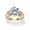 Gold Ion-Plated Stainless Steel, variant on 4 TCW Round Cut Cubic Zirconia and Pave Crystal Stainless Steel or Gold Ion-Plated Stainless Steel Ring