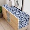 thumbnail image 4 of Blue Flower Table Runner - 108 Inch Long, Kitchen Dining Table Runner Dresser Scarves, Country Watercolor Floral Vintage Plant Farmhouse Decor for Coffee Tables Wedding Party Banquet, 4 of 8