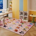 thumbnail image 5 of SARAG Pink ABC Animal Children's Rug - Nursery/Bedroom Educational Alphabet Play Mat, Soft Non-Slip Baby/Toddler Rug 5'x7', 5 of 8