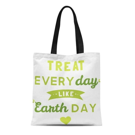 Recycle Every Day LADDKE Canvas Tote Bag Recycle Treat Everyday Like Earth Eco Environment Nature Planet Reusable Handbag Shoulder Grocery Shopping Bags ()