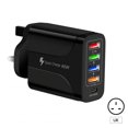 thumbnail image 1 of USB Charger Block Phone Charger 5 Ports 48W USB Power Adapter Smart Phone Wall Charger Block Cube Adapter Black UK plug, 1 of 5