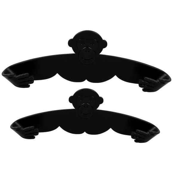 ORDDIART Kitchen Pot Lid Holder 1Set 2Pcs Wall Mounted Pot Cover Racks Black PP Gorilla Shape for Homeowners