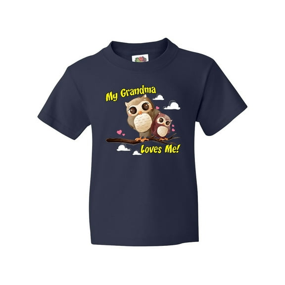 Inktastic My Grandma Loves Me Owl Youth T-Shirt