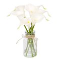 thumbnail image 1 of Flores artificiales Muhanjia Calla Lily con jarrón de cristal, 7 unidades, color blanco, 1 of 8