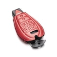 thumbnail image 3 of Vitodeco Genuine Leather Smart Key Fob Case Cover Protector with Leather Key Chain Compatible for 2013 - 2020 Dodge Grand Caravan (7-Button, Red), 3 of 5