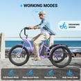 thumbnail image 6 of Gocio 24" Folding Electric Tricycle,Peak 500W Motor E-Trike for Adults,3-Wheel Electric Bike for Adults With 48V 10.4Ah Battery,Max 15.5Mph Cargo Motorized Tricycle UL2849 Certified, 6 of 10
