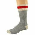 thumbnail image 2 of Sierra Socks Men's Wool Striped Boot & Work Socks, Durable Warm Grey Crew Socks, Crew Socks for Winter, Outdoor, Hiking, 3 Pair Pack, 2 of 8