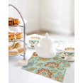 thumbnail image 4 of Teal Green Boho Floral Kitchen Dish Towels for Drying Dishes Set of 3, Vintage Farmhouse Ethnic Flowers Waffle Weave Microfiber Hand Tea Bathroom Towels Quick Dry & Absorbent Towel 12x12, 4 of 7