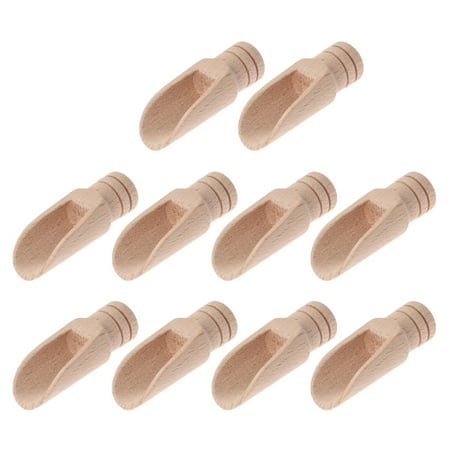 

10pcs Small Salt Shovels Mini Scoop Wooden Teaspoon Milk Powder Scoops