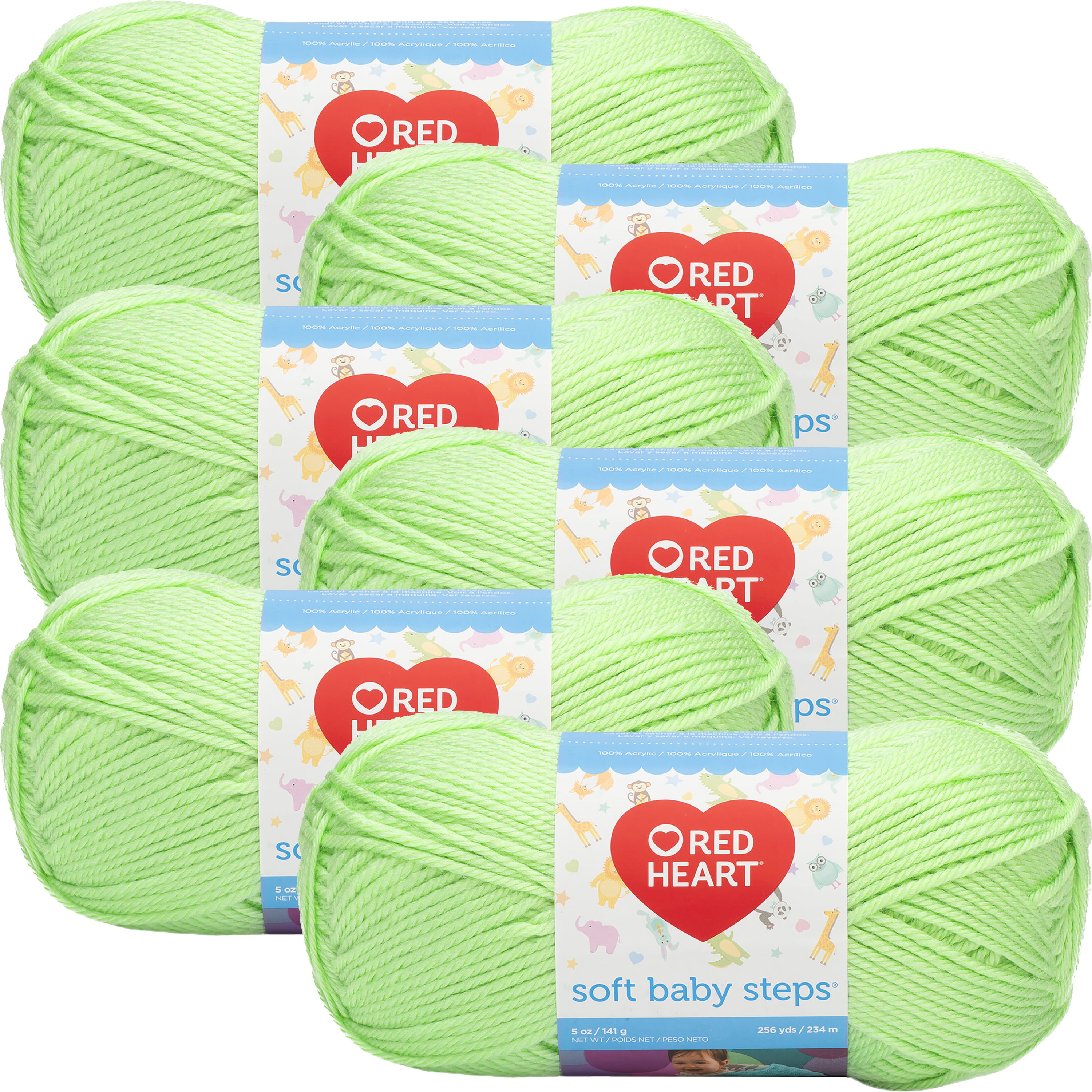 Red Heart Soft Baby Steps YarnLime, Multipack Of 6