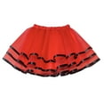 thumbnail image 2 of uublik Girls Skirt Red with Shorts High Waist Tulle Skirts A-line Mesh Skirt Mini Tutu Skirts Dress Size 3T-8, 2 of 4