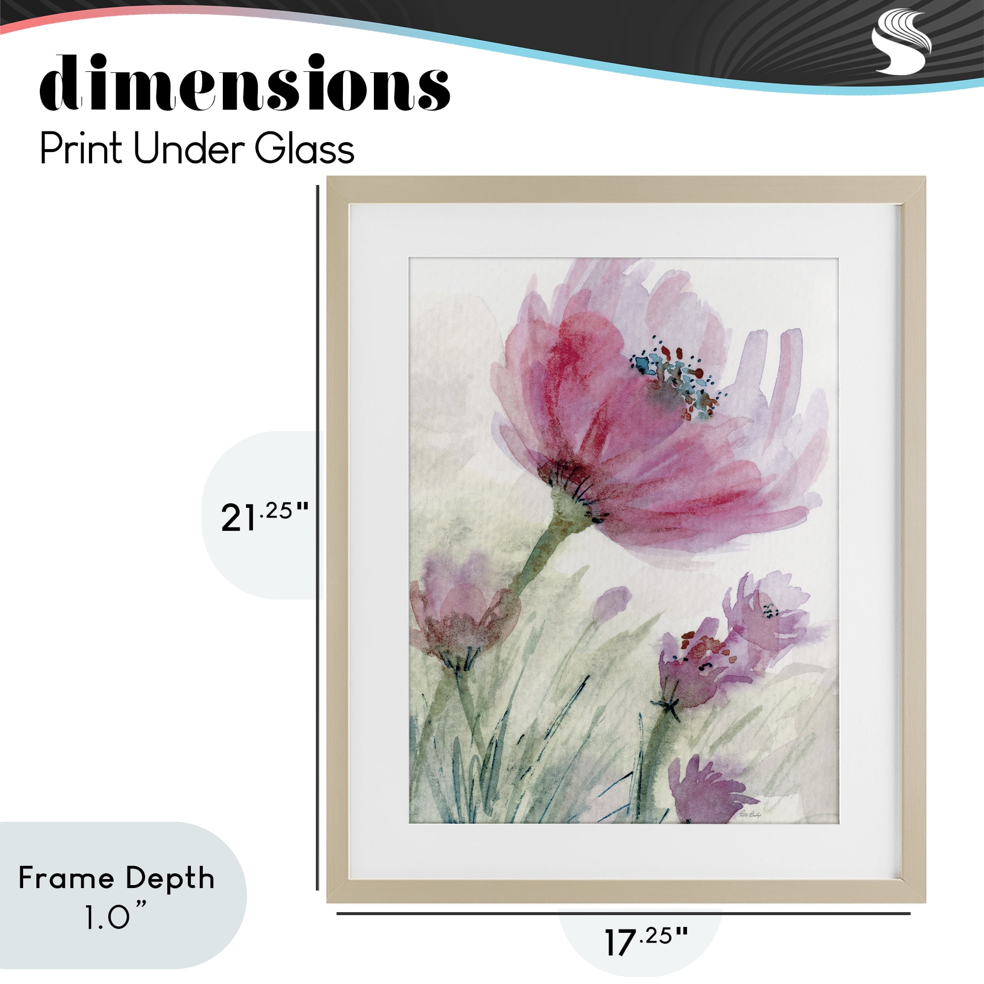 Stupell Industries Pink Flower & Speckled Stamen Birch Framed Print Under Glass, design by Patti Bishop