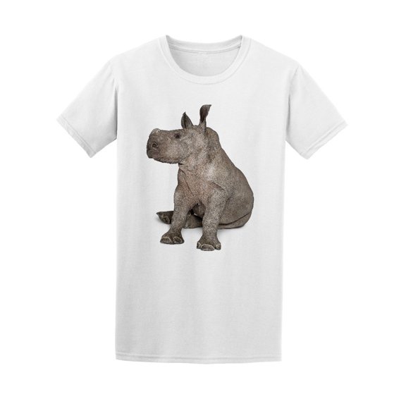 Young White Rhinoceros Relaxing Tee Men's -Image by Shutterstock