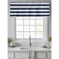 thumbnail image 4 of Valance Curtains for Kitchen Windows Simple Blue Grey White StripesRod Pocket Valance Classic StripedShort Window Curtain Topper for Bedroom Living Room Bathroom 42x12in,1&nbsp;Panel, 4 of 9