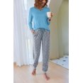 thumbnail image 2 of Ekouaer Pajamas For Women Comfy Long Sleeve Jogger Set Lounge Pjs Set With Pockets polka dots, 2 of 6
