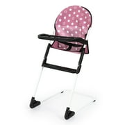 Bayer Design Dolls: Cozy 3 Piece Set - Pink, White, Stars - Folding Pram, Highchair, Shoulder Bag, Accessory Set For Dolls Up To 18, Kids Toy, Age 3+