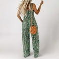 thumbnail image 5 of BZGTZT Womens Boho Overalls Casual Floral Print Sleeveless Jumpsuit High Waist Wide Leg Long Pants Romper with Pockets, 5 of 7