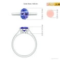 thumbnail image 4 of ANGARA Natural Oval Solitaire 2.9 ct Tanzanite Cocktail Ring in 925 Sterling Silver for Women (Size-10x8mm) | December Birthstone, Anniversary, Jewelry Gift for Women | Natural Tanzanite Ring, 4 of 8