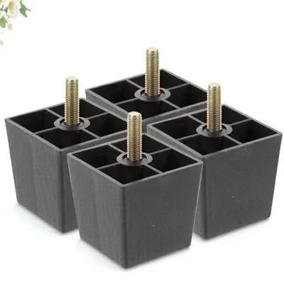 AURARMLET 4Ud Patas Para Muebles De Plástico Y Metal Negras Para Sofá Oficina Y Hogar