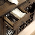 thumbnail image 4 of Furniture of America Arlyne Wood Wine Storage Buffet Server in Rustic Walnut, 4 of 8