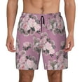thumbnail image 2 of Picia Rose Flowers pattern Mens Swim Trunks with Compression Liner Stretch Beach Shorts Quick Dry with Zipper Pockets No-Chafing Board Shorts-Medium, 2 of 9
