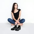 thumbnail image 5 of Stylish Women's High Heels with Round Toe Made of PU and Rubber Black 1 Pair, 5 of 5