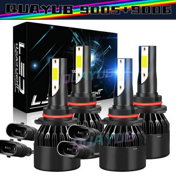 For Astro Van 1995-2005 4x Ice Blue LED High/Low Beam 9005 9006 Headlight Bulbs