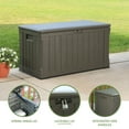 thumbnail image 5 of Lifetime New Outdoor Polyethylene Deck Box and Bench 116 Gallon, Brown (60089), 5 of 12