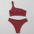 thumbnail image 3 of Women Sexy Bandage Solid Color V-top Bikini Split Swimsuit, 3 of 4