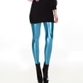 thumbnail image 4 of Idoravan Shiny Leggings Casual Full Length Yoga Pants Party Legging Club Leggings Ladies' Fashionable Shiny Metal Tight Elastic Imitation Leather Pants Long Leggings Stretchy and Comfortable Leggings, 4 of 6
