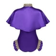 thumbnail image 6 of Aiihoo Women's Circus Trapeze Artist Cape Top with Leotard Bodysuit Purple S, 6 of 7
