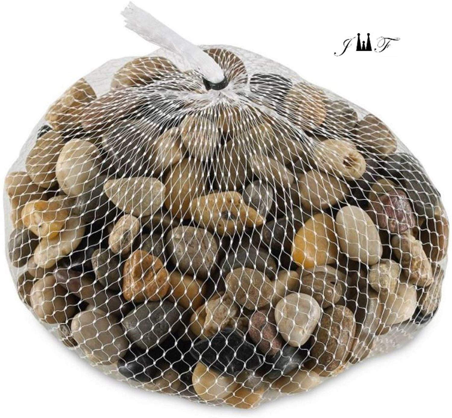 Natural Decorative Polished Mixed Pebbles Gravel,Outdoor Decorative Stones for Plant Aquariums Vase Fillers Landscaping 6 Pounds River Rock Stones