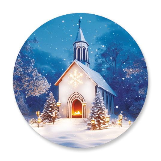 CURRENT Christmas Church Seals (623038)-Set of 72 Envelope Stickers, 1.5 inches Diameter, for Cards, Presents, and Crafts