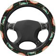 Green Cheetah Leopard Print Sport Steering Wheel Cover 15 Inch
