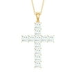thumbnail image 2 of Rosec Jewels Certified Moissanite Cross Pendant Necklace for Women - Religious Necklace - D-VS1 Grade - Gift for Christmas, 14K Yellow Gold, 2 of 5