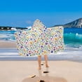 thumbnail image 2 of Yayeee Kids Hooded Towel with Hand Pockets Beach Soft Absorbent Bath Wrap 50 x 23.5 inch, Green Wildflower Pattern, 2 of 5
