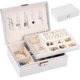 thumbnail image 1 of Organizador de joyas, Caja de Almacenamiento de Joyería Multifuncional Estuche para Anillos, Pendientes, Pulseras, Collares y Reloj (Blanco), 1 of 4