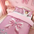 thumbnail image 2 of Meiyoeat Fashion Dripping Glitz Bow Duvet Cover Set for Women Girls, Pink Sparkle Diamond Bedding Full, Pink Reversible, 1 Duvet Cover and 2 Pillowcases (No Comforter), 2 of 6