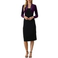thumbnail image 2 of INSPIRE CHIC Boléro Court en Velours à Manches Longues Ouvert à l'Avant pour Femme TP Violet, 2 of 6