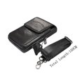 thumbnail image 3 of Bolso de teléfono negro para hombre, bolsos de negocios vintage de cuero genuino, bolsos de viaje multifuncionales, mochilas cruzadas, bolsos de mano, riñonera, 3 of 5