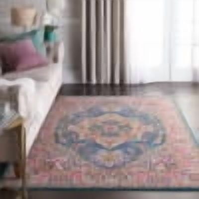 Nourison Passion Persian Teal Multicolor 5'3" x 7'3" Area Rug, (5x7)