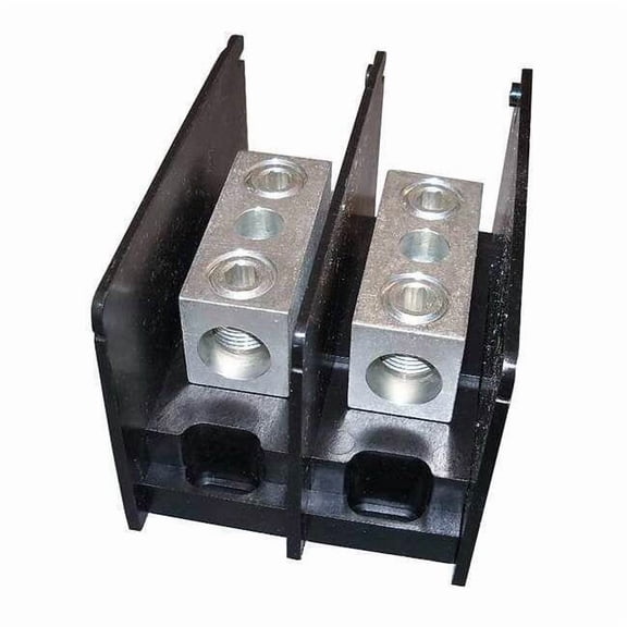 Power Distribution Block, Open, 2 Pole, 310 A Copper, 1,000 V AC/DC, Screw