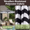 thumbnail image 5 of Pure Garden 9 Ft Striped Outdoor Patio Umbrella with Tilt, Black and White, 5 of 10