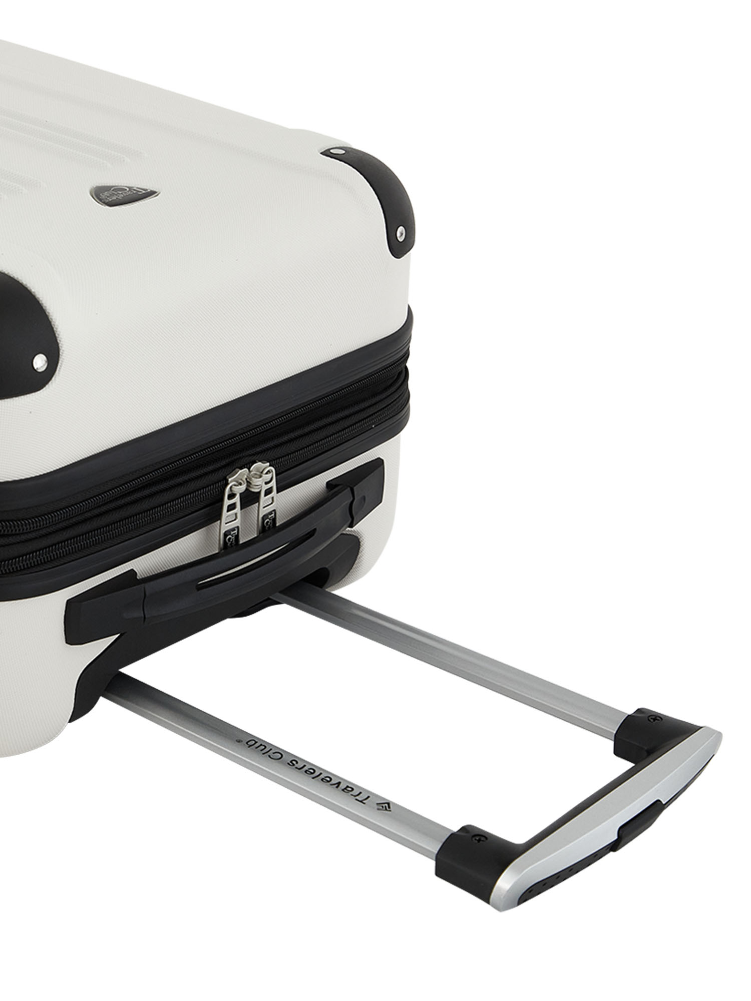 Travelers Club 20" Expandable Hard Side Spinner Rolling Carry-on Luggage, Moonbeam White