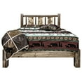 thumbnail image 2 of Montana Woodworks MWHCPBKSLLZWOLF Homestead Collection Platform Bed with Laser Engraved Wolf Design, Stain & Clear Lacquer Finish - King Size, 2 of 9