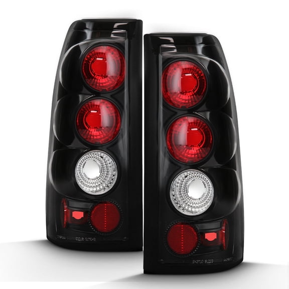 2003-2006 Chevy Silverado Altezza Black Rear Tail Lights Lamps Left Right Set