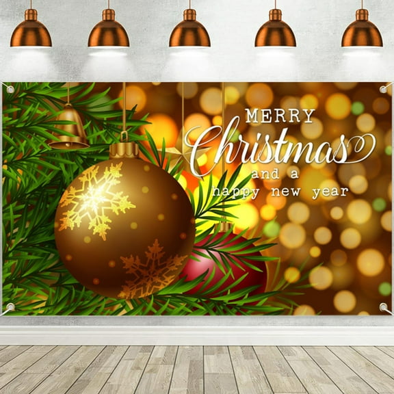 Christmas Backdrop Merry Christmas Backdrops for Photography Gold Xmas Photo Background for New Year Family Gathering Winter Holiday Party 180*115cm A