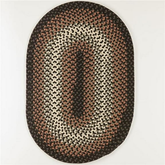 Rhody Rug TR82R096X132 8 x 11 ft. Twin River Oval Rug, Black & Multi Color